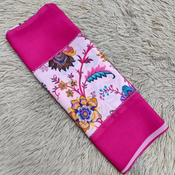 Chiffon Double Pattern Hijabs with Stone Work |HJ08